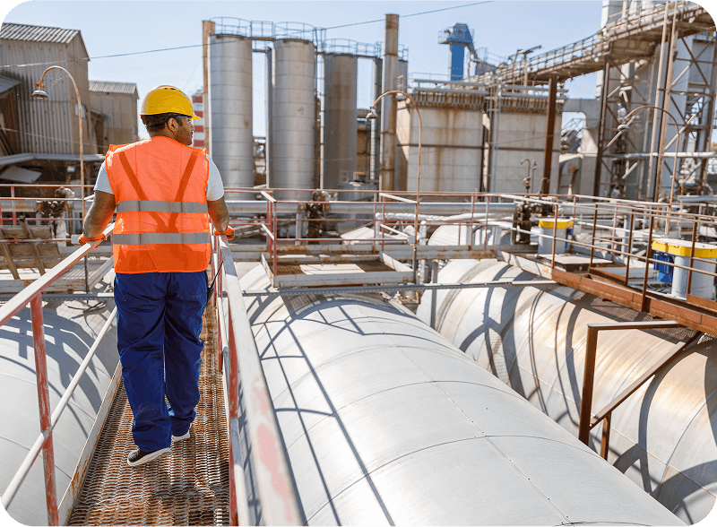 Certified technician working in the field 